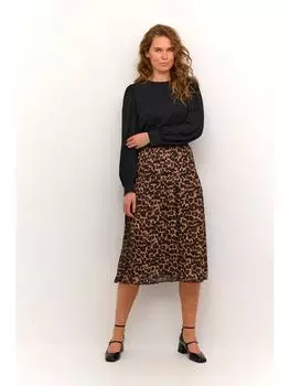 Платье до колена CULTURE, цвет schwarz/hellbraun