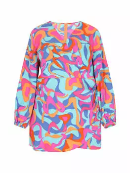 Платье до колена ebeeza Plus Size Dress, разноцветный