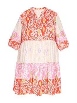 Платье до колена ebeeza Plus Size Dress, разноцветный