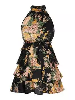 Платье до колена faina, цвет black multicolor