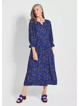 Платье до колена GOLDNER, цвет royalblau/marine/gemustert