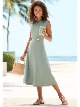 Платье до колена LASCANA, цвет sage green