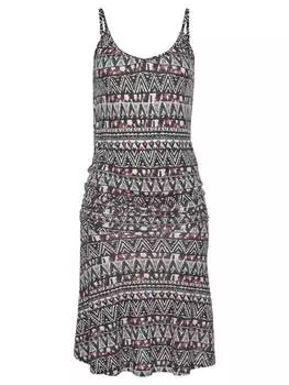 Платье до колена LASCANA, цвет schwarz-wei-bedruckt