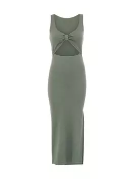 Платье до колена LSCN BY LASCANA Midikleid, хаки