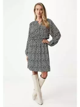 Платье до колена Mexx Kleid, черный/белый