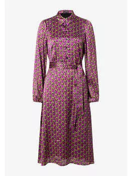 Платье до колена More & More, цвет schwarz/lila/gold