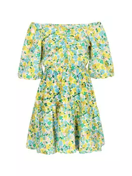 Платье до колена myMo, цвет blue multicolor