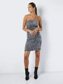 Платье до колена Noisy may, серебряный
