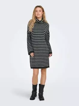 Платье до колена ONLY Strickkleid, цвет Schwarz/Grau