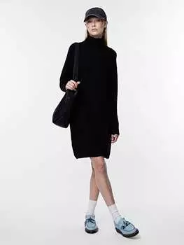 Платье до колена Pieces, черный