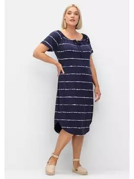 Платье до колена sheego, цвет tiefblau gestreift