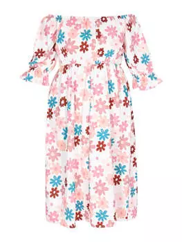 Платье до колена Swirly, белый