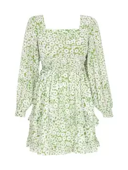 Платье до колена Swirly Dress, зеленый