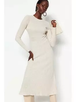 Платье до колена trendyol Kleid, кремовый
