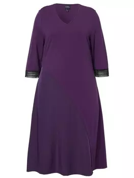Платье до колена Ulla Popken Midikleid, цвет dunkelviolett