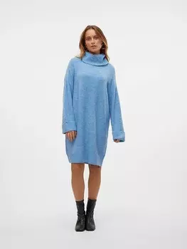 Платье до колена Vero Moda Strickkleid, светло-синий