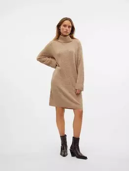 Платье до колена Vero Moda Strickkleid, бежевый