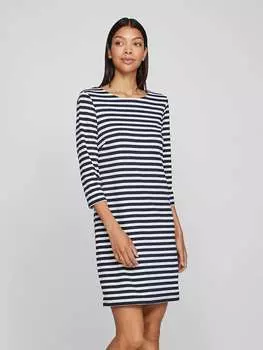 Платье до колена Vila, цвет dunkelblau/wei