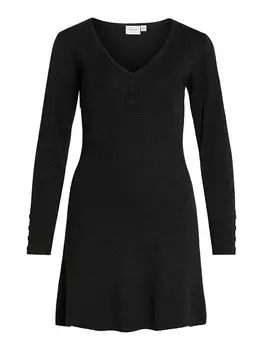 Платье до колена Vila Strickkleid, черный