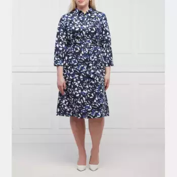 Платье Doc plus size с добавлением льна Persona By Marina Rinaldi, синий