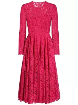 Платье Dolce & Gabbana с кружевной аппликацией, розовый