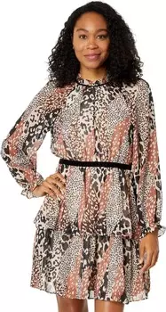 Платье Donna Morgan Long Sleeve Mini Dress, цвет Ivory/Moch