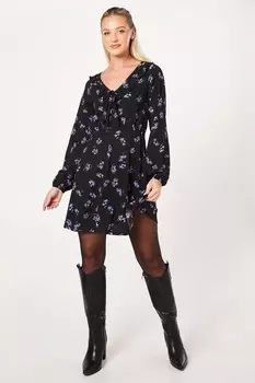 Платье Dorothy Perkins с V-образным вырезом, черный