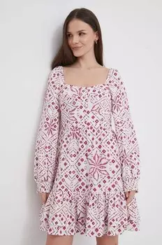 Платье DOXA из смесового льна Pepe Jeans, белый