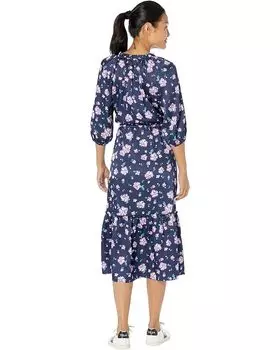 Платье Draper James Martina Popover Dress in Zinnia, цвет Nassau Navy Multi
