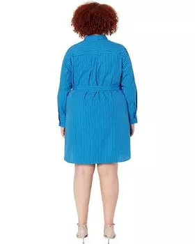 Платье Draper James Plus Size Carly Shirtdress in Canopy Stripe, цвет Blue Aster