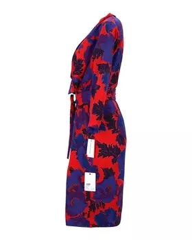 ПЛАТЬЕ Dries Van Noten с запахом и цветочным принтом из разноцветного полиэстера, мультиколор