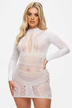 Платье Джанель с драгоценными камнями Ann Summers, белый