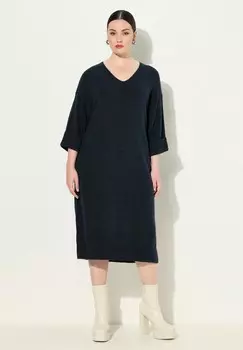 Платье-джемпер 3/4 SLEEVE Ulla Popken, темно-синий