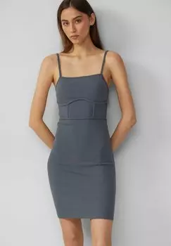 Платье-джемпер By Vanessa Mai | Kleid mit Nahtdetails - Shift dress QS, антрацит