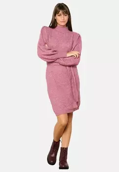 Платье-джемпер CABLE KNIT WITH RIBBON LolaLiza, фиолетовый