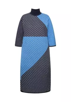 Платье-джемпер COLORBLOCK STRIPED 3/4 SLEEVE Ulla Popken, синий
