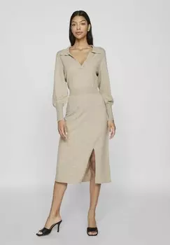 Платье-джемпер COMFY L/S COLLAR NOOS VILA, бежевый