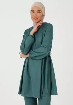 Платье-джемпер CREW NECK MODEST TAVIN Modanisa, бирюзовый