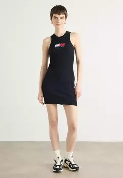 Платье-джемпер FLAG SWEATER MINI DRESS - Shift dress Tommy Jeans, черный