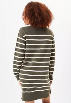 Платье-джемпер HIGH NECK STRIPE GINI LONDON, хаки