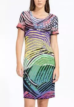 Платье-джемпер JACQUARD WAVE MOTIF Ivko, зеленый