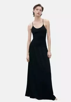 Платье-джемпер Maxi dress Mango, черный