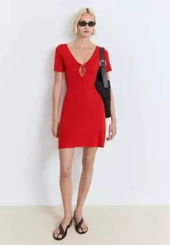 Платье-джемпер MET STRIK BIJ DE HALSLIJN - Shift dress Mango, красный