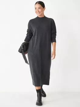 Платье-джемпер миди со швами Kara HUSH, уголь мергель