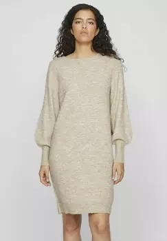Платье-джемпер MIDI VILA, бежевый
