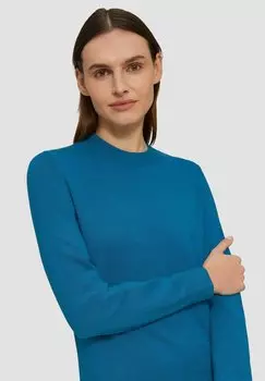 Платье-джемпер MIT CREWNECK UND PINTUCKS s.Oliver, бирюзовый