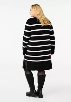 Платье-джемпер MIT LANGEN RMELN UND STREIFEN Zizzi, черный