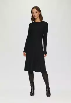 Платье-джемпер MIT OTTOMANSTRUKTUR s.Oliver BLACK LABEL, черный