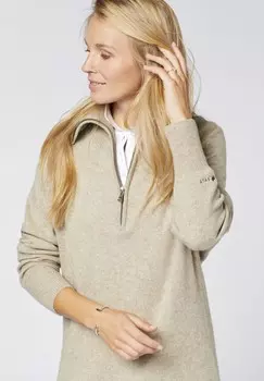 Платье-джемпер MIT ROLLKRAGEN UND ZIPPER Polo Sylt, бежевый