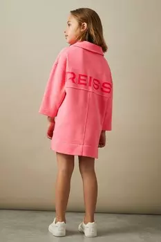 Платье джемпер Natasha с открытым воротником Reiss, розовый
